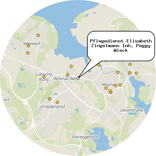 Kartenausschnitt für die Firma Pflegedienst Elisabeth Zingelmann Inh. Peggy Wieck