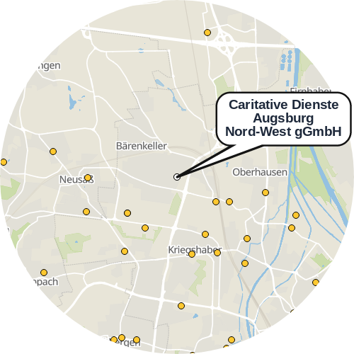 Kartenausschnitt für die Firma Caritative Dienste Augsburg Nord-West gGmbH