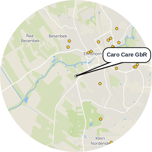 Kartenausschnitt für die Firma Caro Care GbR