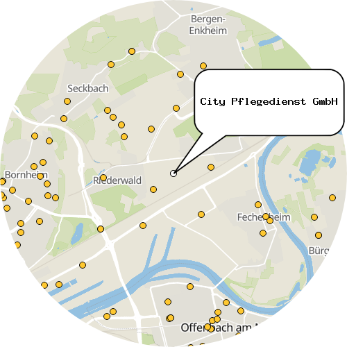 Kartenausschnitt für die Firma City Pflegedienst GmbH