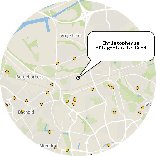 Kartenausschnitt für die Firma Christopherus Pflegedienste GmbH