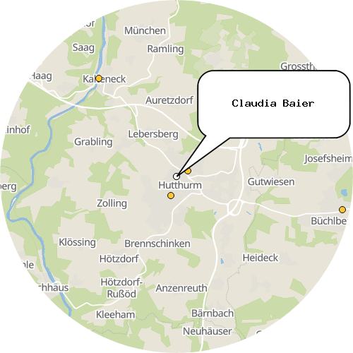 Kartenausschnitt für die Firma Claudia Baier