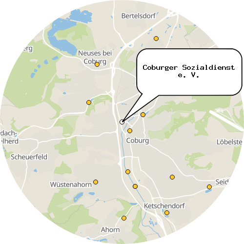 Kartenausschnitt für die Firma Coburger Sozialdienst e. V.