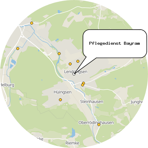 Kartenausschnitt für die Firma Pflegedienst Bayram