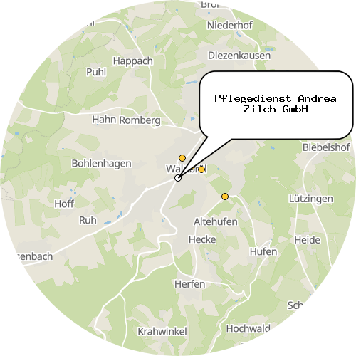 Kartenausschnitt für die Firma Pflegedienst Andrea Zilch GmbH