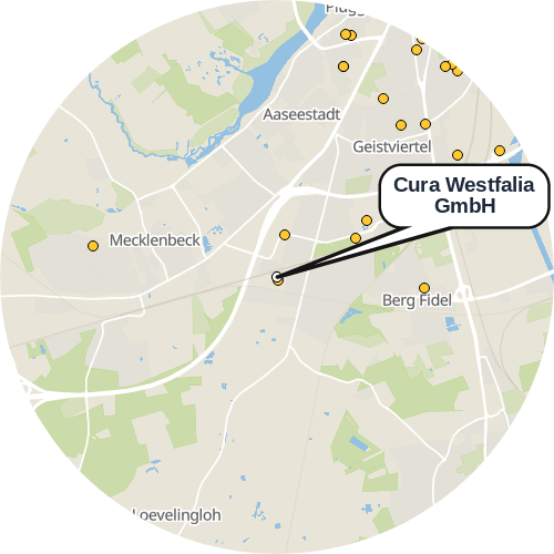 Kartenausschnitt für die Firma Cura Westfalia GmbH