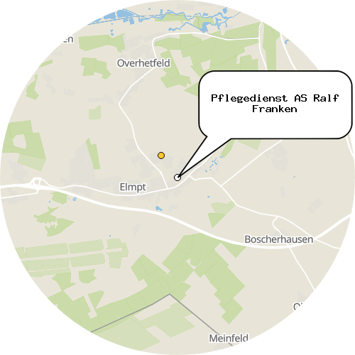 Kartenausschnitt für die Firma Pflegedienst AS Ralf Franken