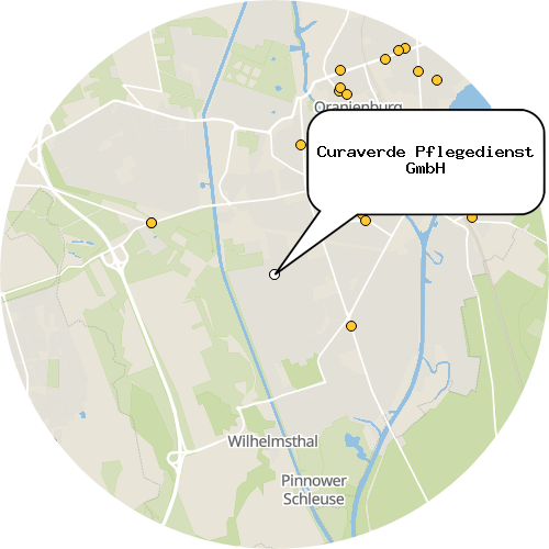 Kartenausschnitt für die Firma Curaverde Pflegedienst GmbH
