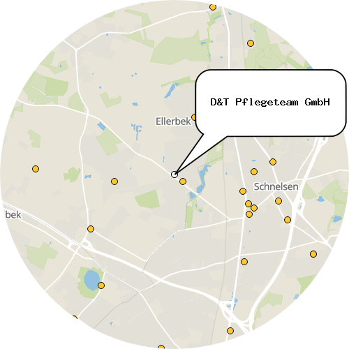 Kartenausschnitt für die Firma D&T Pflegeteam GmbH
