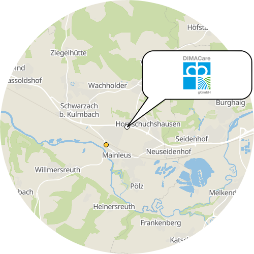 Kartenausschnitt für die Firma DIMACare  Diakoniestation & Tagespflege Mainleus
