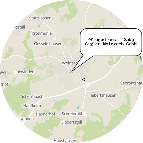 Kartenausschnitt für die Firma Pflegedienst  Gaby Cigler Wolnzach GmbH