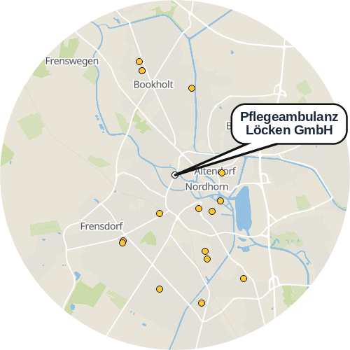 Kartenausschnitt für die Firma Pflegeambulanz Löcken GmbH