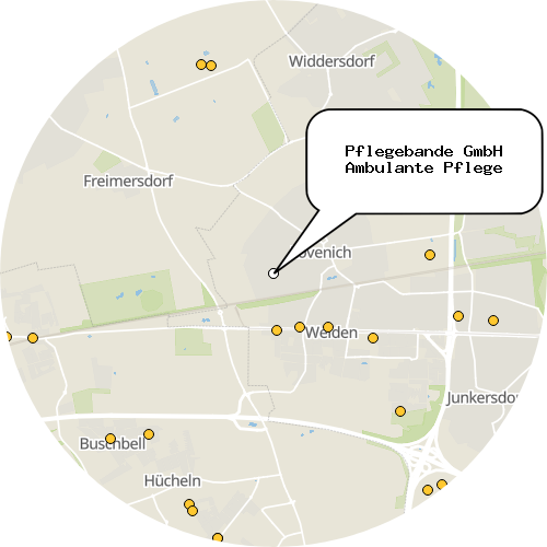 Kartenausschnitt für die Firma Pflegebande GmbH Ambulante Pflege