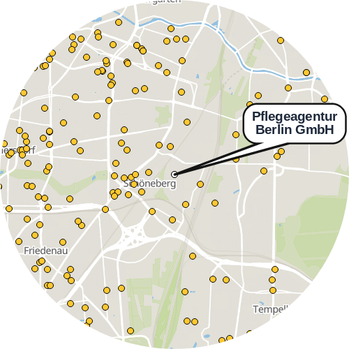 Kartenausschnitt für die Firma Pflegeagentur Berlin GmbH
