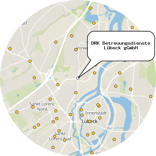Kartenausschnitt für die Firma DRK Betreuungsdienste Lübeck gGmbH
