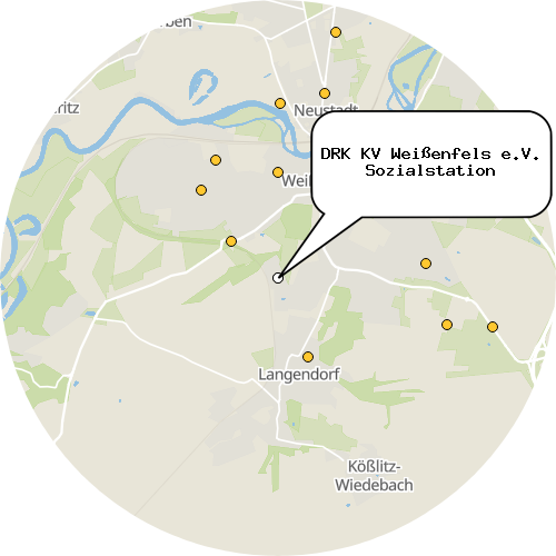 Kartenausschnitt für die Firma DRK KV Weißenfels e.V. Sozialstation
