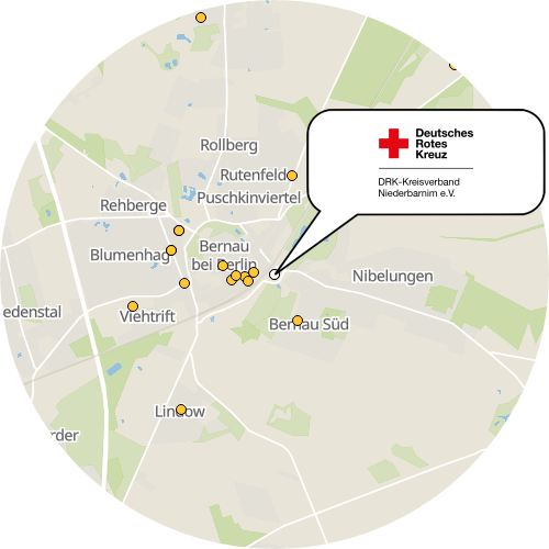 Kartenausschnitt für die Firma DRK Niederbarnim e. V. Sozialstation