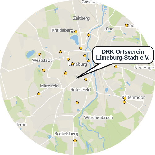 Kartenausschnitt für die Firma DRK Ortsverein Lüneburg-Stadt e.V.