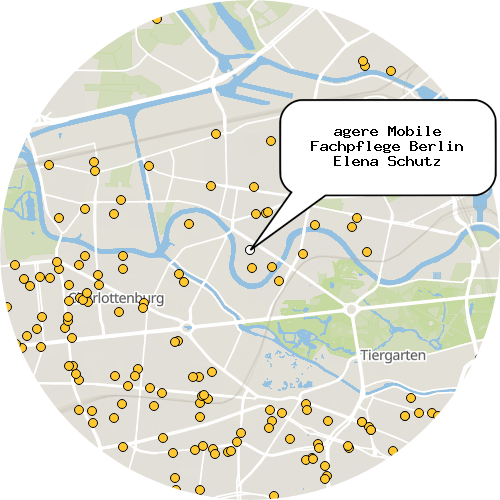 Kartenausschnitt für die Firma agere Mobile Fachpflege Berlin Elena Schutz