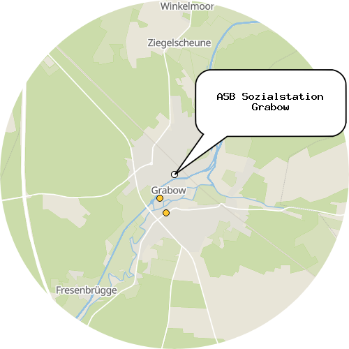 Kartenausschnitt für die Firma ASB Sozialstation Grabow