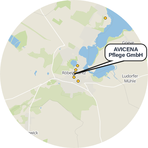 Kartenausschnitt für die Firma AVICENA Pflege GmbH