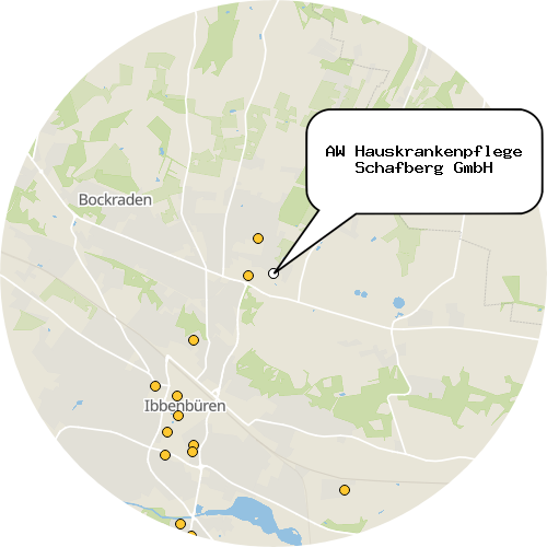 Kartenausschnitt für die Firma AW Hauskrankenpflege Schafberg GmbH