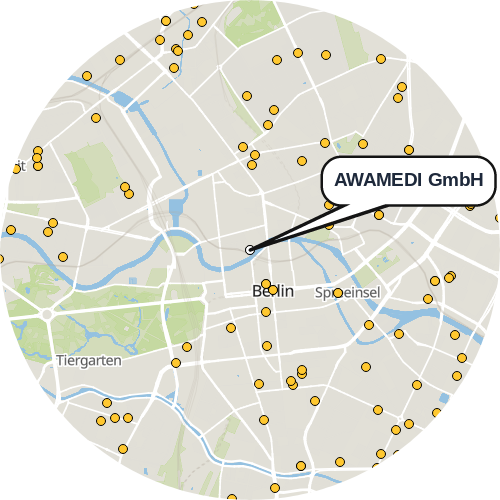 Kartenausschnitt für die Firma AWAMEDI GmbH
