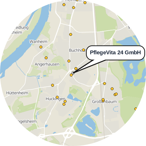 Kartenausschnitt für die Firma PflegeVita 24 GmbH