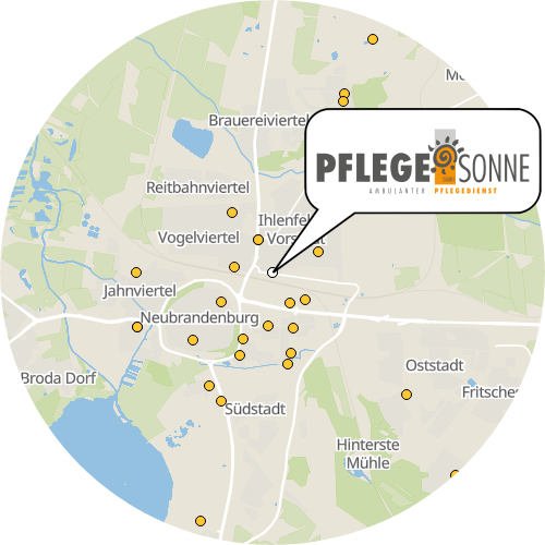 Kartenausschnitt für die Firma PflegeSonne GmbH