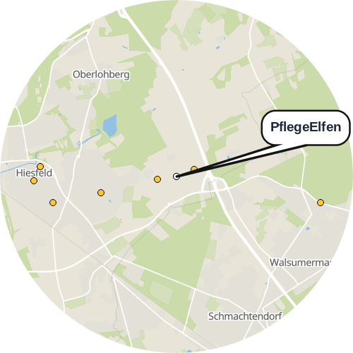 Kartenausschnitt für die Firma PflegeElfen