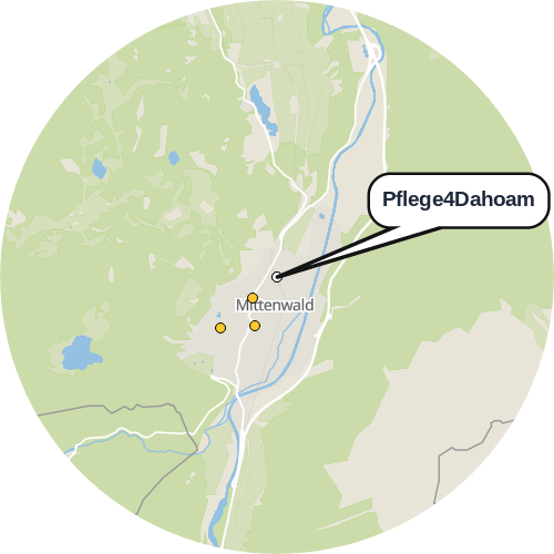 Kartenausschnitt für die Firma Pflege4Dahoam
