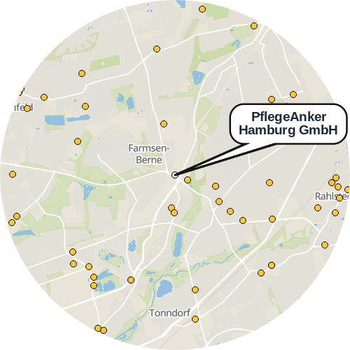 Kartenausschnitt für die Firma PflegeAnker Hamburg GmbH