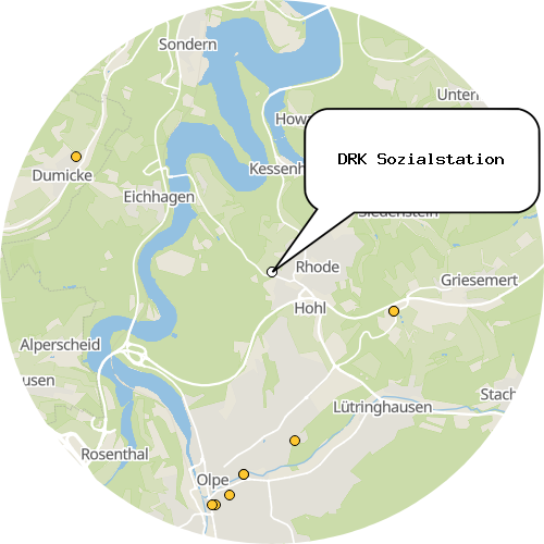 Kartenausschnitt für die Firma DRK Sozialstation