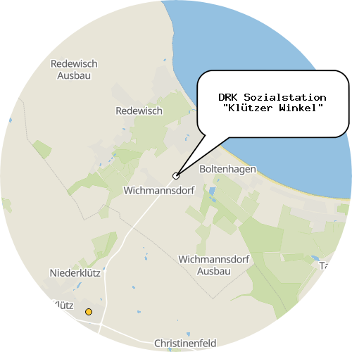 Kartenausschnitt für die Firma DRK Sozialstation "Klützer Winkel"