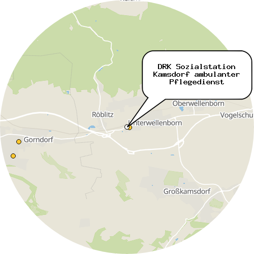 Kartenausschnitt für die Firma DRK Sozialstation Kamsdorf ambulanter Pflegedienst
