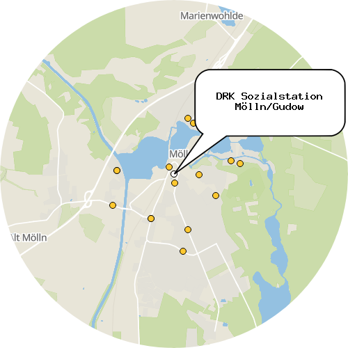 Kartenausschnitt für die Firma DRK Sozialstation Mölln/Gudow