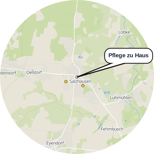 Kartenausschnitt für die Firma Pflege zu Haus