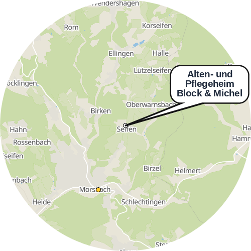Kartenausschnitt für die Firma Alten- und Pflegeheim Block & Michel