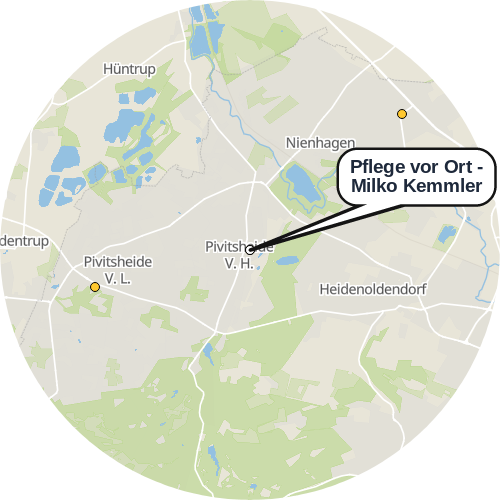 Kartenausschnitt für die Firma Pflege vor Ort - Milko Kemmler