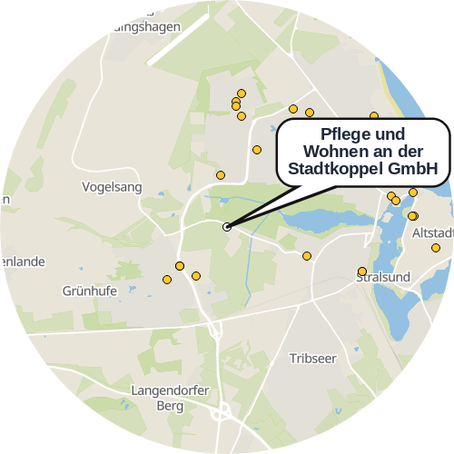 Kartenausschnitt für die Firma Pflege und Wohnen an der Stadtkoppel GmbH