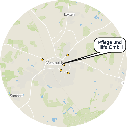 Kartenausschnitt für die Firma Pflege und Hilfe GmbH
