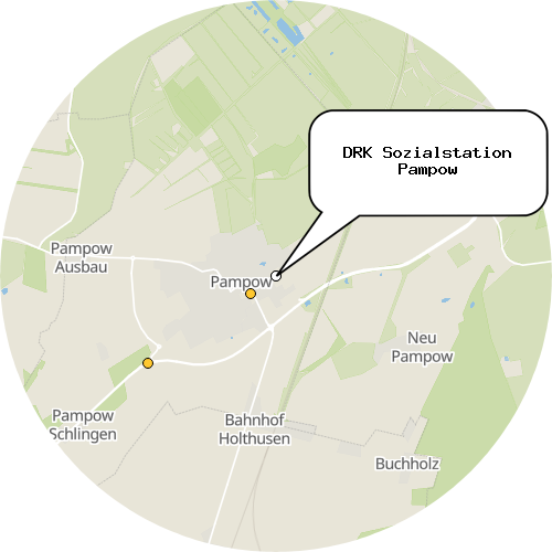 Kartenausschnitt für die Firma DRK Sozialstation Pampow