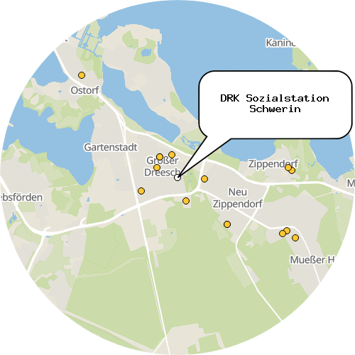 Kartenausschnitt für die Firma DRK Sozialstation Schwerin