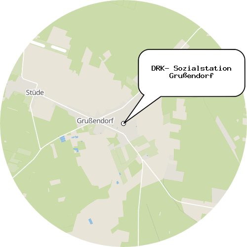 Kartenausschnitt für die Firma DRK- Sozialstation Grußendorf