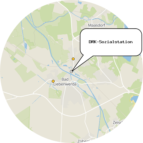 Kartenausschnitt für die Firma DRK-Sozialstation