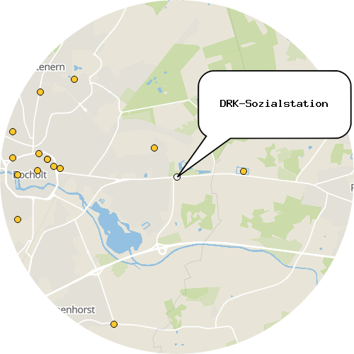 Kartenausschnitt für die Firma DRK-Sozialstation