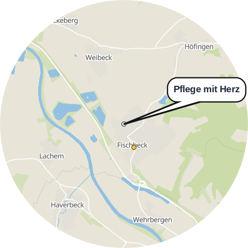 Kartenausschnitt für die Firma Pflege mit Herz