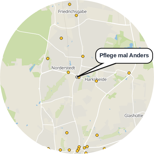 Kartenausschnitt für die Firma Pflege mal Anders