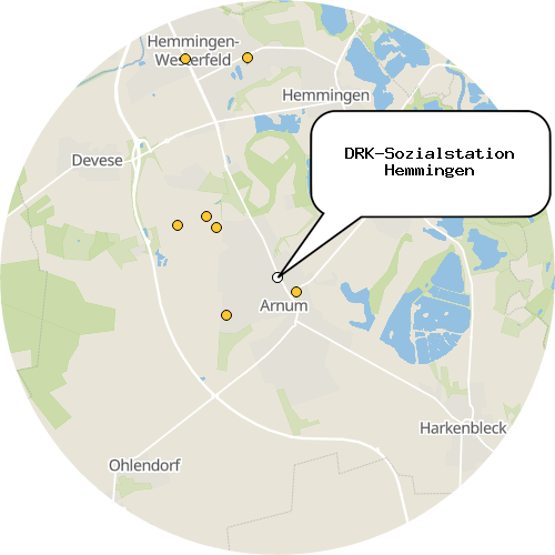 Kartenausschnitt für die Firma DRK-Sozialstation Hemmingen