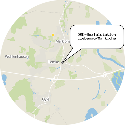 Kartenausschnitt für die Firma DRK-Sozialstation Liebenau/Marklohe
